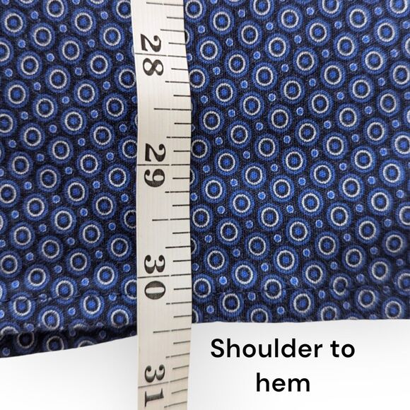 Desoto Men's 3XL Konrad Jersey Shirt Button Up Navy Print Collared Long Sleeve - Picture 9 of 10